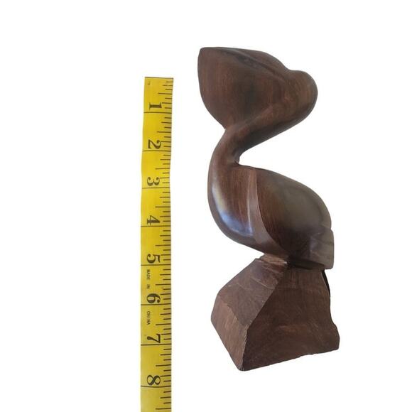 Vintage Art Hand Carved Pelican Wood Figurine Paper Weight Nautical Home Decor - Picture 11 of 11